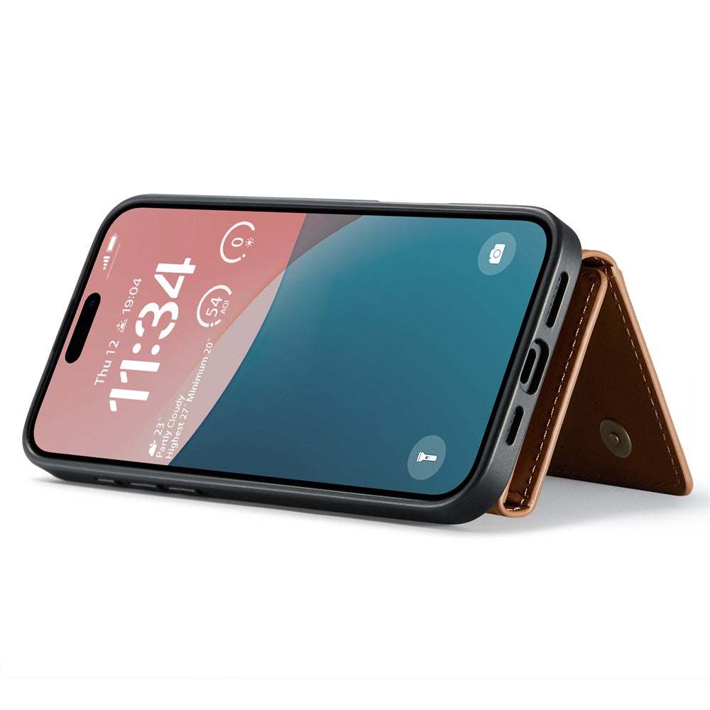 DG.MING M2 Series for iPhone 16 Case PU+PC+TPU Phone Cover Detachable Wallet