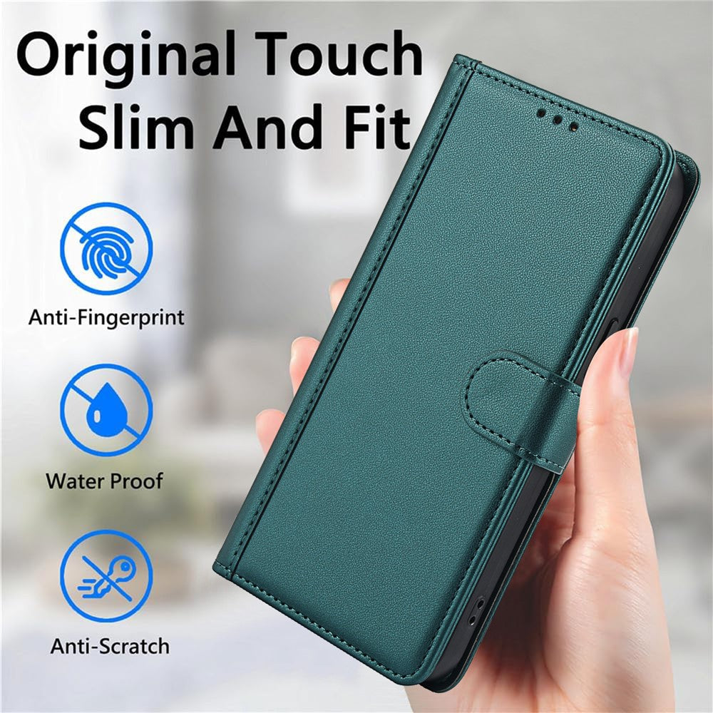 SY-003 For iPhone 14 Pro Case PU Leather Stand View Phone Wallet Cover with Hand Strap