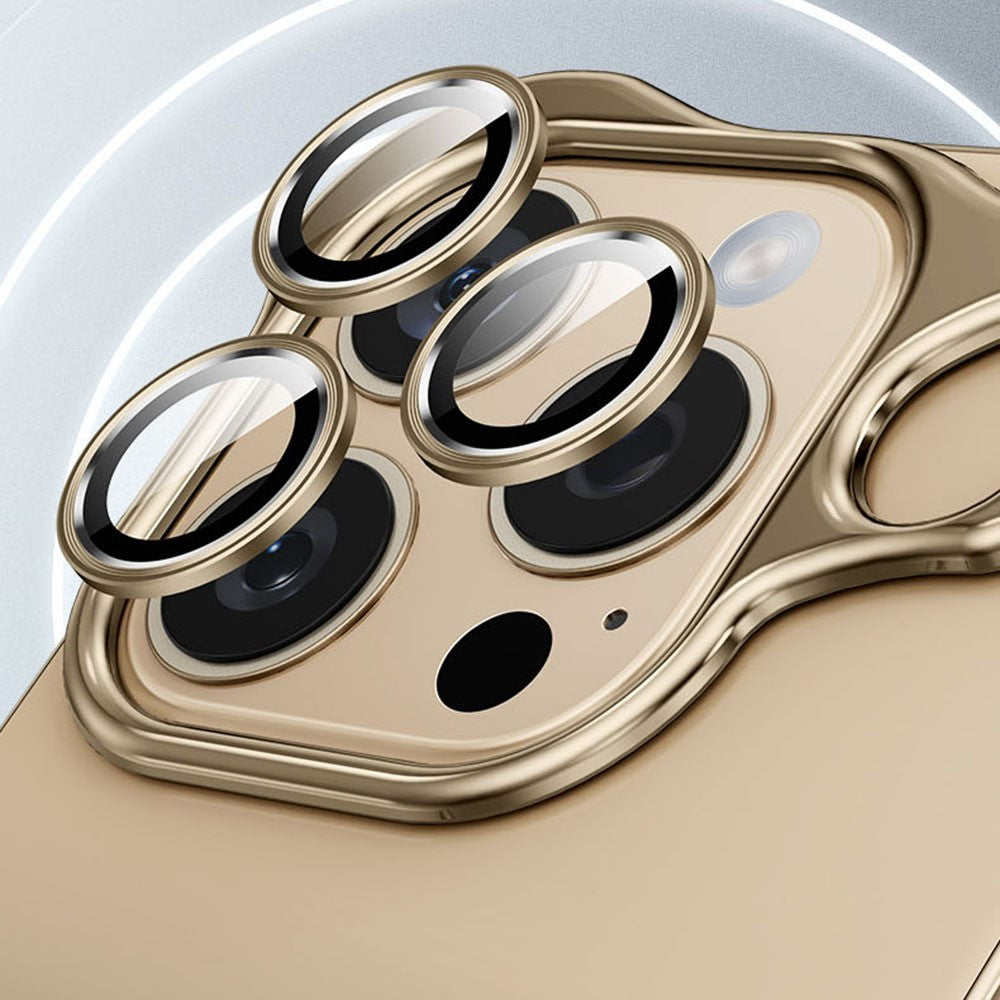 For iPhone 16 Pro Bumper Case Metal Frameless Shockproof Cover with Camera Lens Protector