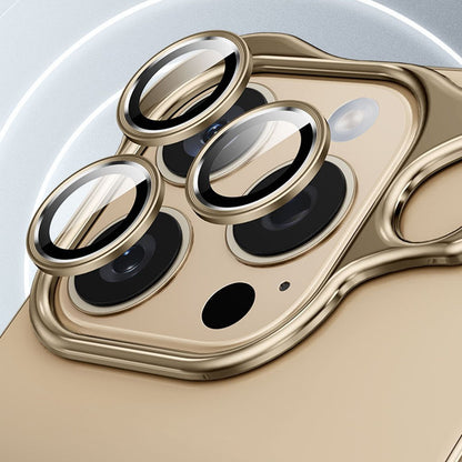 For iPhone 16 Pro Bumper Case Metal Frameless Shockproof Cover with Camera Lens Protector