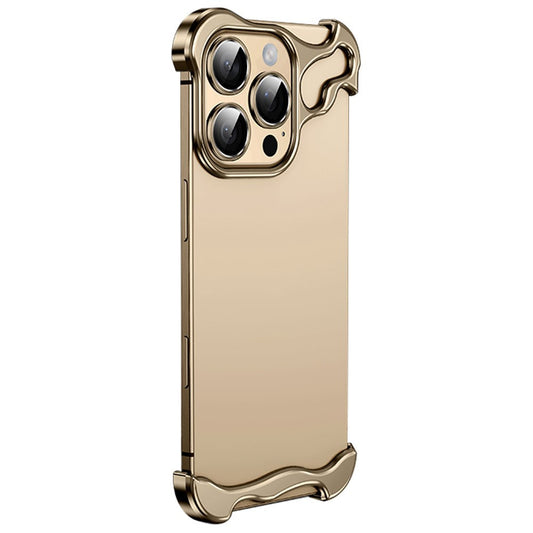 For iPhone 16 Pro Max Bumper Case Metal Frameless Shockproof Cover with Camera Lens Protector