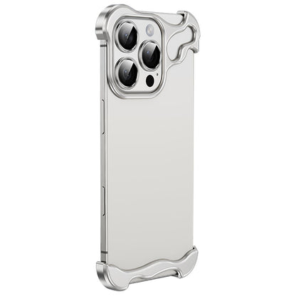 For iPhone 16 Pro Max Bumper Case Metal Frameless Shockproof Cover with Camera Lens Protector