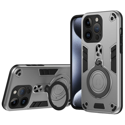 For iPhone 14 Pro Case Rotatable Kickstand PC+TPU Drop Protection Phone Cover