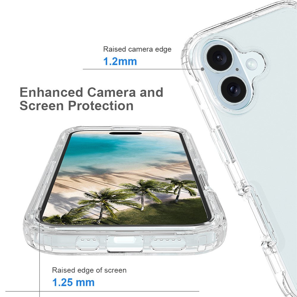 For iPhone 16 Case Shockproof TPU+PC Hybrid Phone Cover