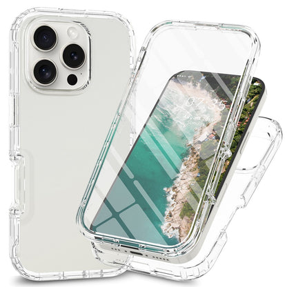 For iPhone 16 Pro Max Case TPU+PC Full Protection Shockproof Phone Cover with PET Screen Guard
