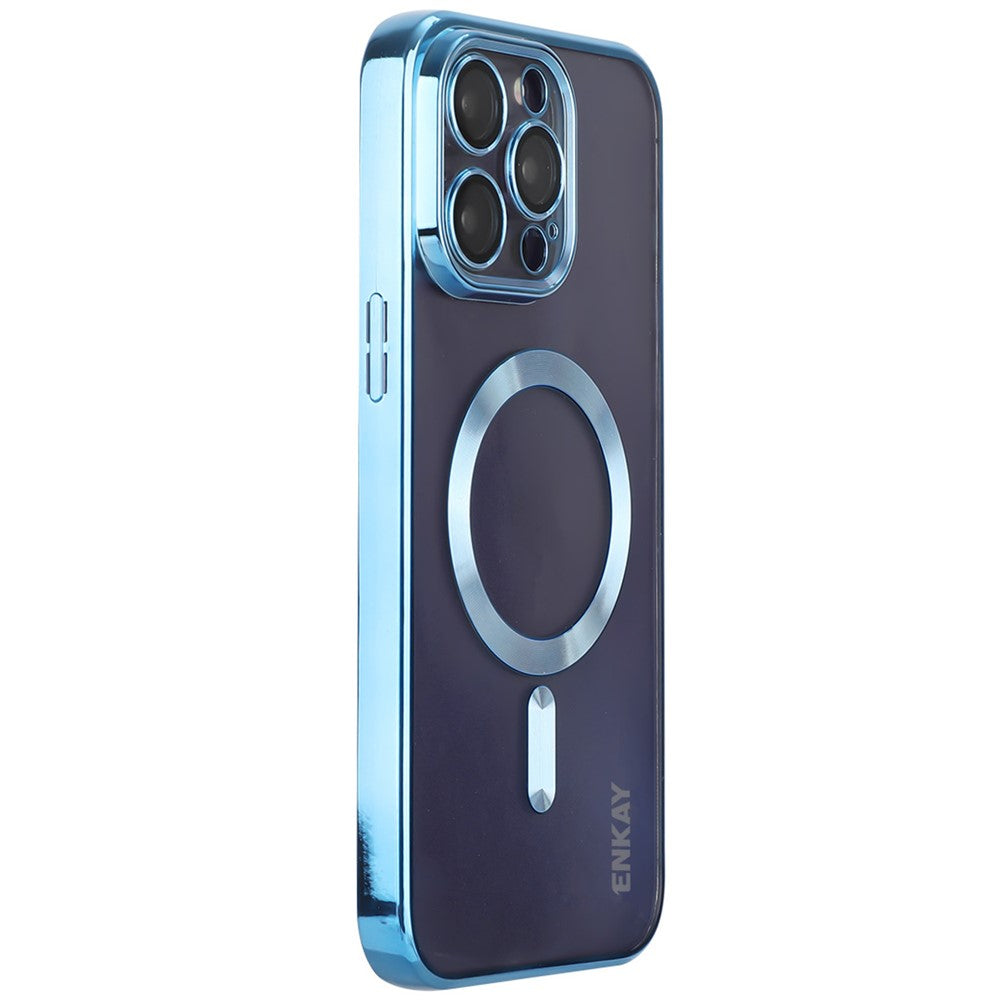 ENKAY HAT PRINCE For iPhone 16 Pro Magnetic Clear Case Shockproof TPU Phone Cover with Lens Film