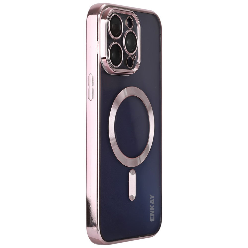 ENKAY HAT PRINCE For iPhone 16 Pro Magnetic Clear Case Shockproof TPU Phone Cover with Lens Film