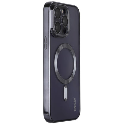 ENKAY HAT PRINCE For iPhone 16 Pro Magnetic Clear Case Shockproof TPU Phone Cover with Lens Film