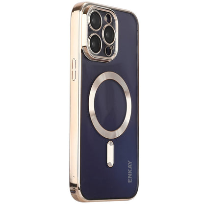 ENKAY HAT PRINCE For iPhone 16 Pro Magnetic Clear Case Shockproof TPU Phone Cover with Lens Film