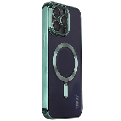 ENKAY HAT PRINCE For iPhone 16 Pro Magnetic Clear Case Shockproof TPU Phone Cover with Lens Film