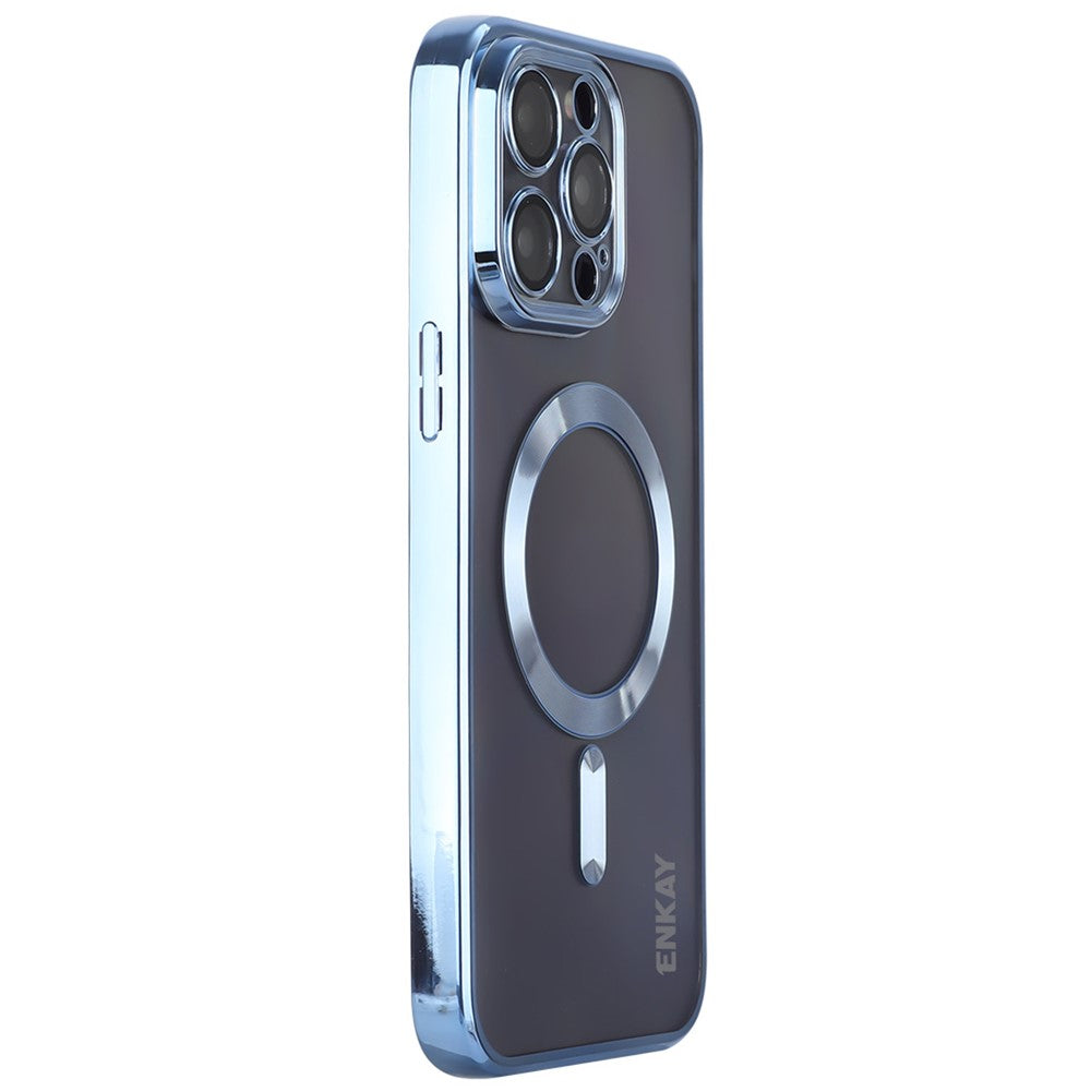 ENKAY HAT PRINCE For iPhone 16 Pro Magnetic Clear Case Shockproof TPU Phone Cover with Lens Film