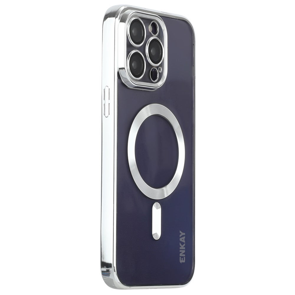 ENKAY HAT PRINCE For iPhone 16 Pro Magnetic Clear Case Shockproof TPU Phone Cover with Lens Film