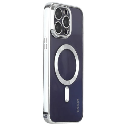 ENKAY HAT PRINCE For iPhone 16 Pro Magnetic Clear Case Shockproof TPU Phone Cover with Lens Film