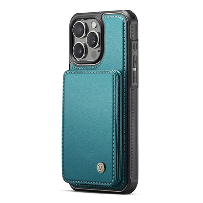 JEEHOOD J05 For iPhone 16 Pro Max Case Leather Mobile Cover with Detachable Magnetic Card Bag