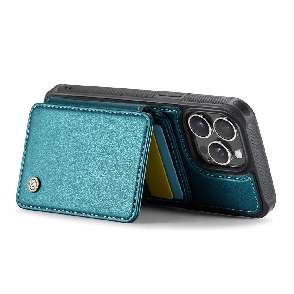JEEHOOD J05 For iPhone 16 Pro Max Case Leather Mobile Cover with Detachable Magnetic Card Bag