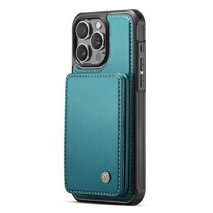 JEEHOOD J05 For iPhone 16 Pro Case Leather Mobile Cover with Detachable Magnetic Card Bag