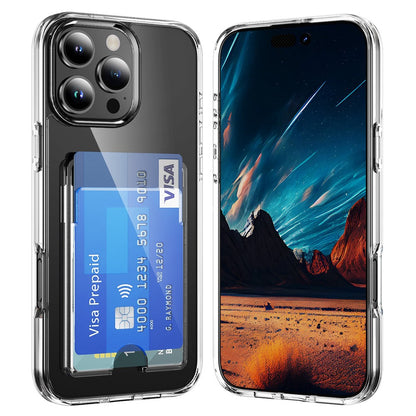 For iPhone 16 Pro Max Clear Case TPU+PC+Acrylic Cell Phone Case with Card Holder