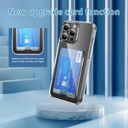 For iPhone 16 Pro Max Clear Case TPU+PC+Acrylic Cell Phone Case with Card Holder