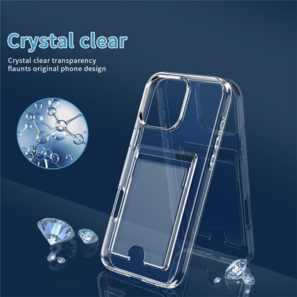 For iPhone 16 Pro Max Clear Case TPU+PC+Acrylic Cell Phone Case with Card Holder