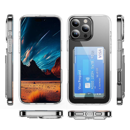 For iPhone 16 Pro Max Clear Case TPU+PC+Acrylic Cell Phone Case with Card Holder