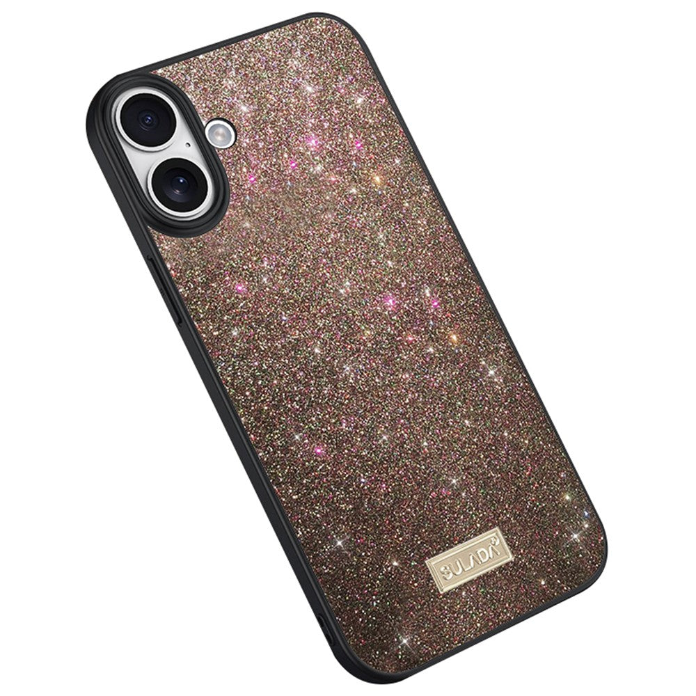 SULADA For iPhone 16 Case PU Leather+PC+TPU Glitter Sequins Back Phone Cover
