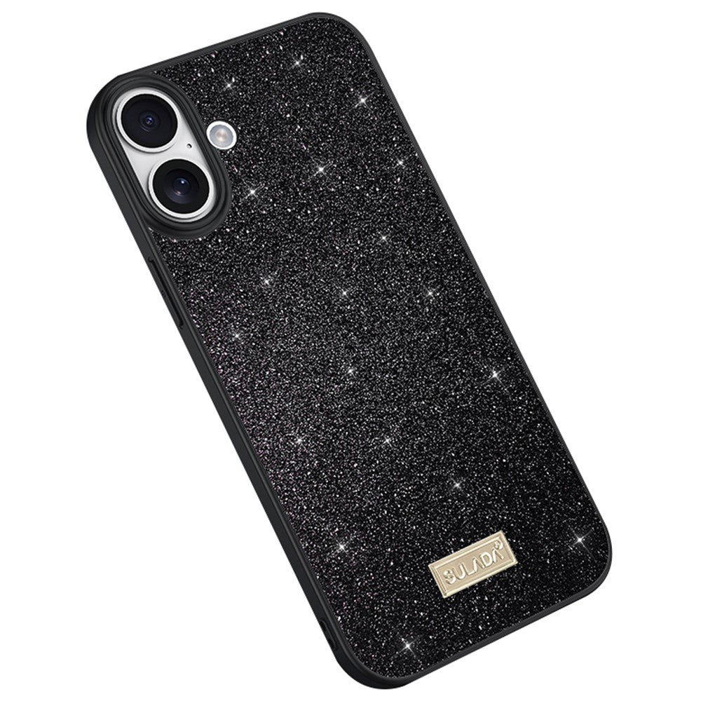 SULADA For iPhone 16 Case PU Leather+PC+TPU Glitter Sequins Back Phone Cover