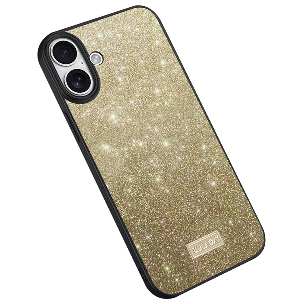 SULADA For iPhone 16 Case PU Leather+PC+TPU Glitter Sequins Back Phone Cover