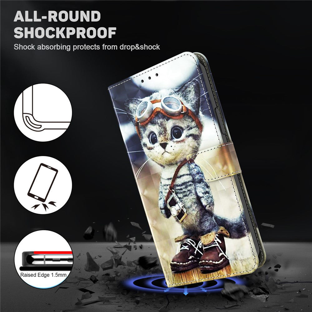 For iPhone 16 Pro Max Case Stand Pattern Printing Leather Phone Cover