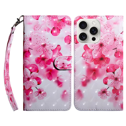 For iPhone 16 Pro Max Case Stand Pattern Printing Leather Phone Cover