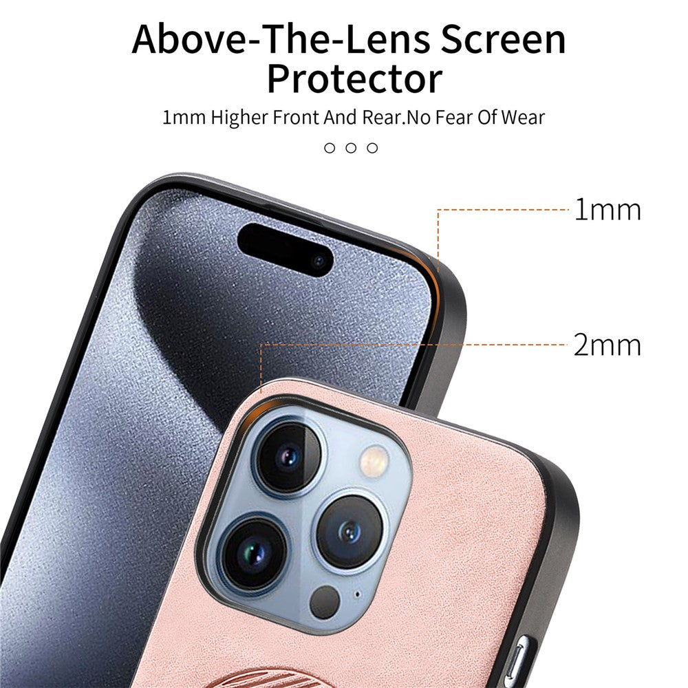 B1 For iPhone 16 Pro Leather Back Case Compatible with MagSafe Skin-Touch Phone Cover