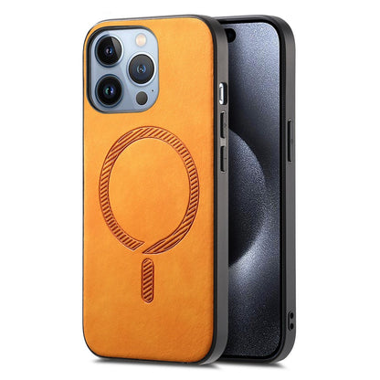 B1 For iPhone 16 Pro Leather Back Case Compatible with MagSafe Skin-Touch Phone Cover