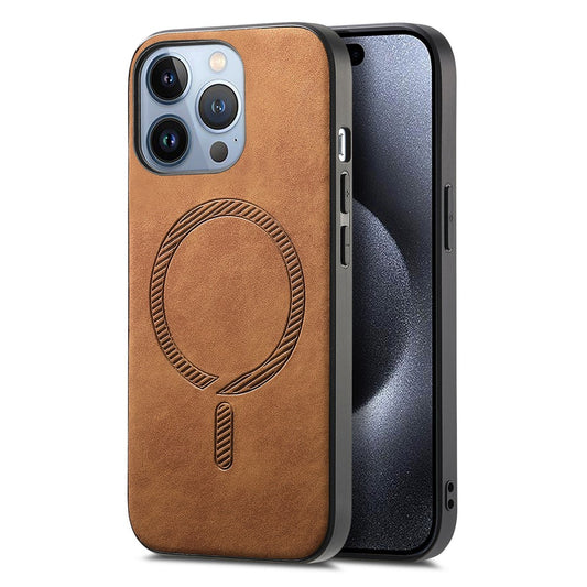 B1 For iPhone 16 Pro Max Leather Back Case Compatible with MagSafe Skin-Touch Phone Cover
