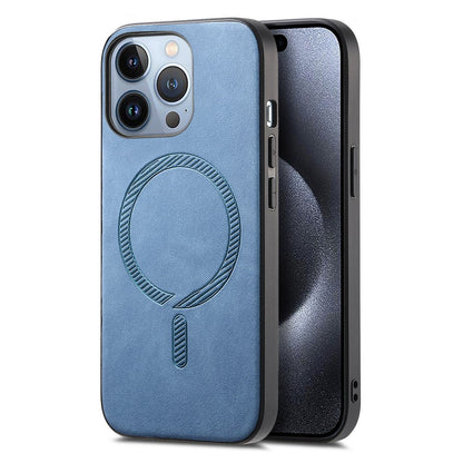 B1 For iPhone 16 Pro Max Leather Back Case Compatible with MagSafe Skin-Touch Phone Cover