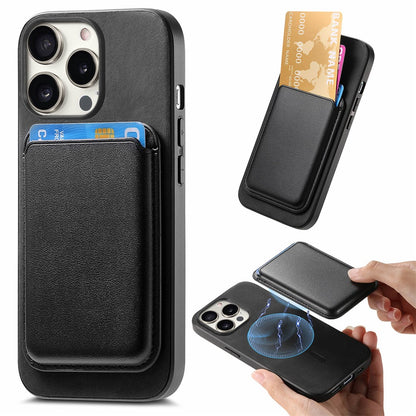 B2 For iPhone 16 Pro Case Detachable Magnetic Card Bag Leather+TPU Phone Cover