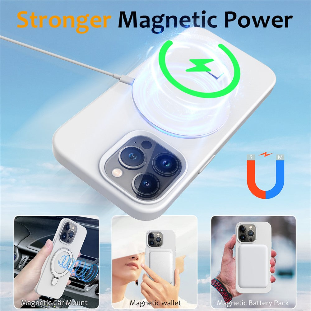 For iPhone 16 Pro Case Compatible with MagSafe Kickstand PC + Silicone Phone Cover
