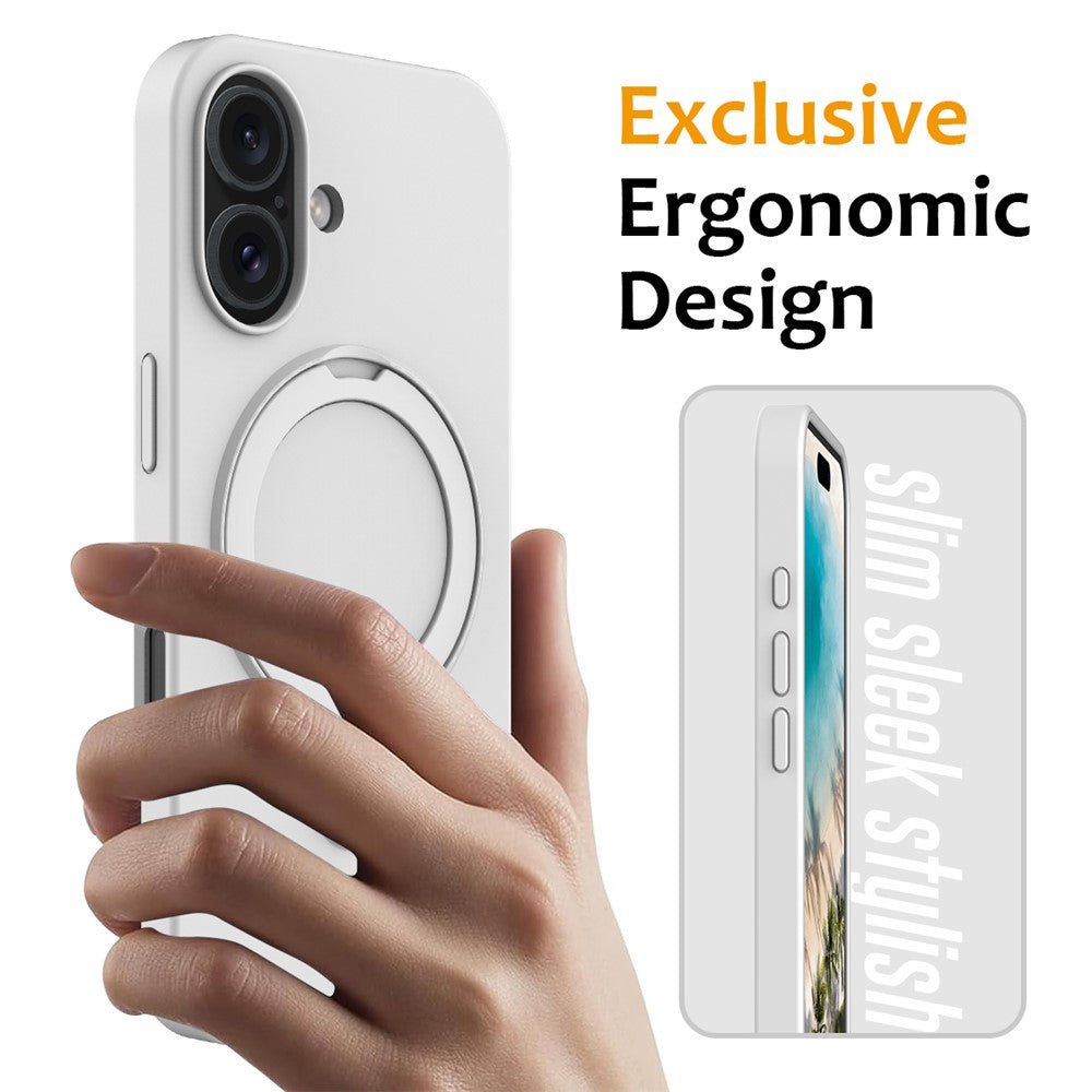 For iPhone 16 Case Compatible with MagSafe Kickstand PC + Silicone Phone Cover