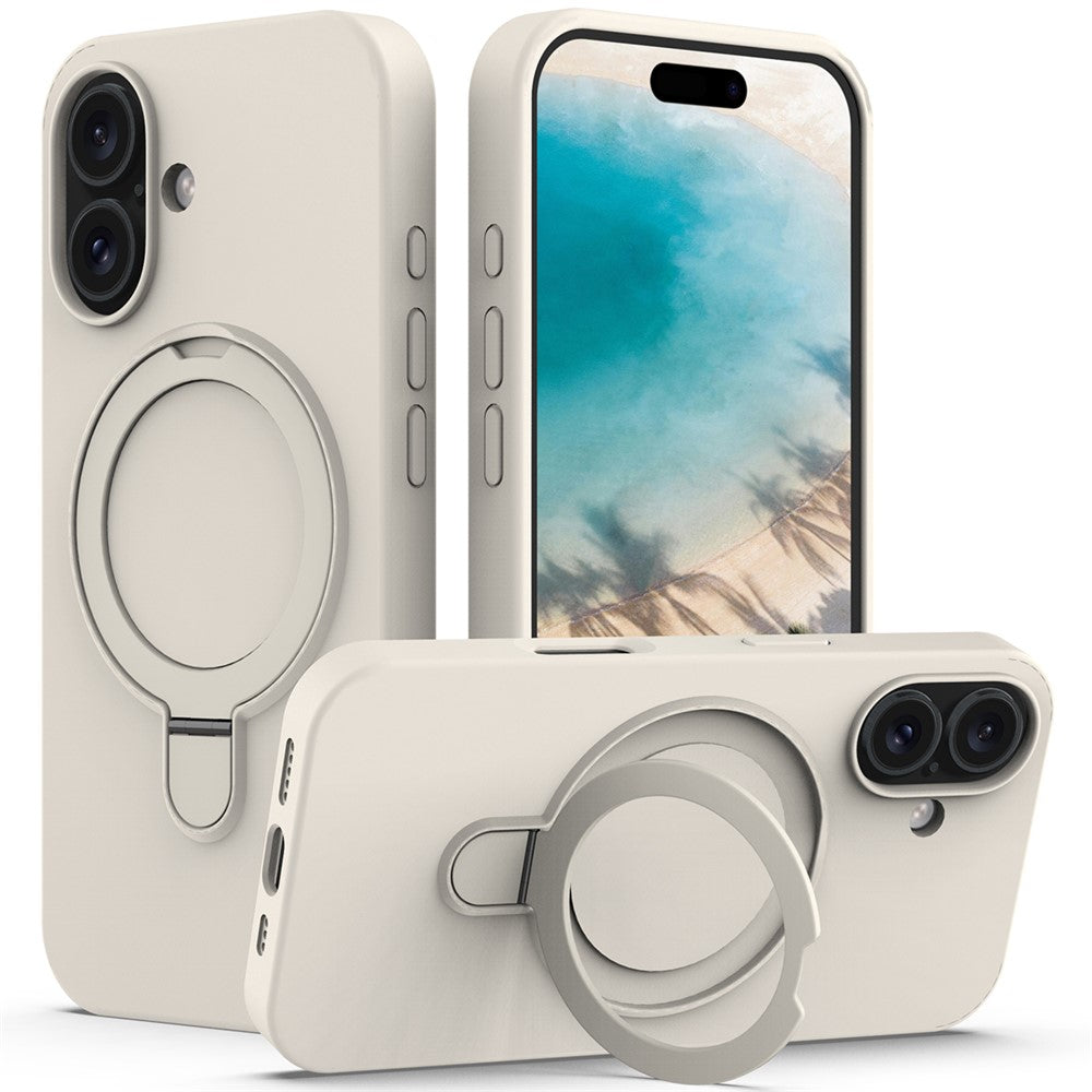 For iPhone 16 Case Compatible with MagSafe Kickstand PC + Silicone Phone Cover