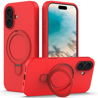 For iPhone 16 Case Compatible with MagSafe Kickstand PC + Silicone Phone Cover