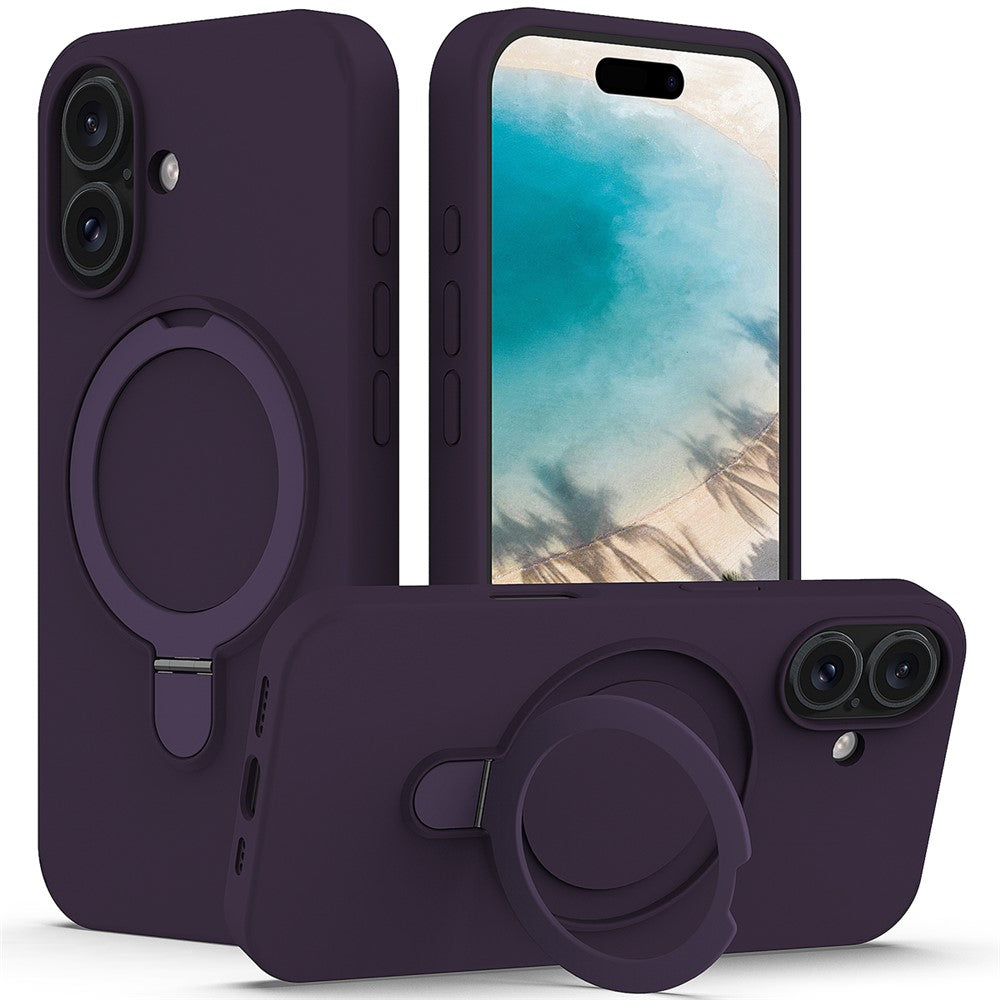 For iPhone 16 Case Compatible with MagSafe Kickstand PC + Silicone Phone Cover