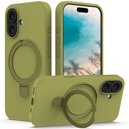 For iPhone 16 Case Compatible with MagSafe Kickstand PC + Silicone Phone Cover
