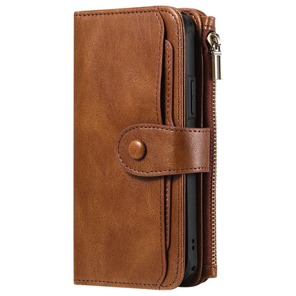 For iPhone 16 Pro Max Magnetic Case Detachable PU Leather Zipper Wallet Cover