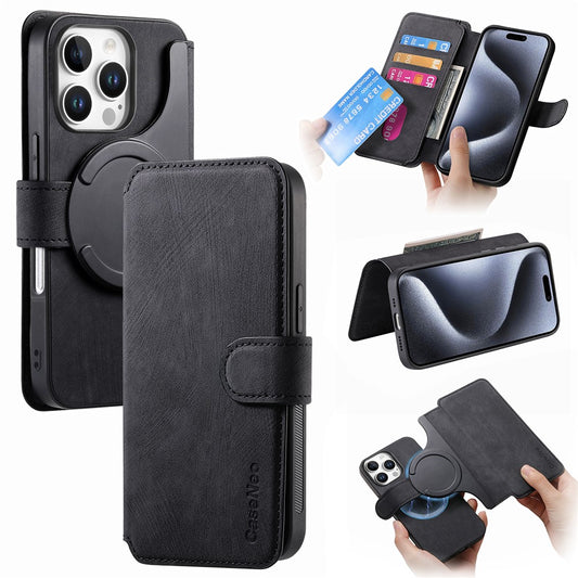 For iPhone 16 Pro Max Magnetic Case CASENEO Detachable Leather Phone Wallet Cover