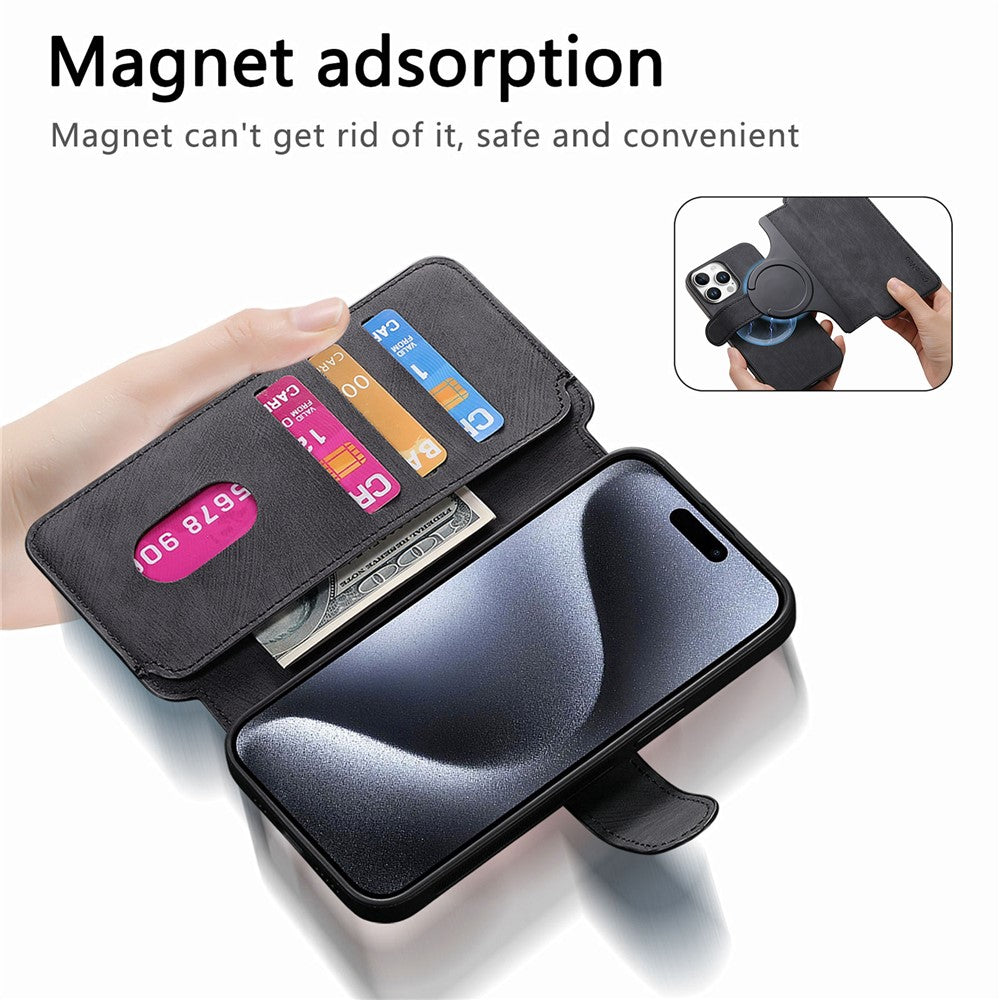 For iPhone 16 Pro Max Magnetic Case CASENEO Detachable Leather Phone Wallet Cover