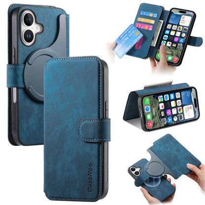 For iPhone 16 Magnetic Case CASENEO Detachable Leather Phone Wallet Cover