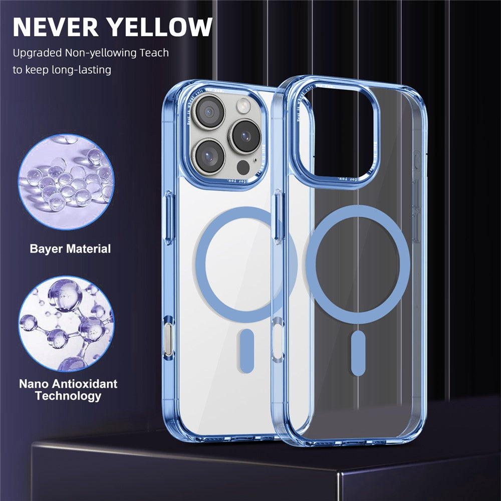For iPhone 16 Pro Max Case Compatible with MagSafe TPU+PC Transparent Phone Cover
