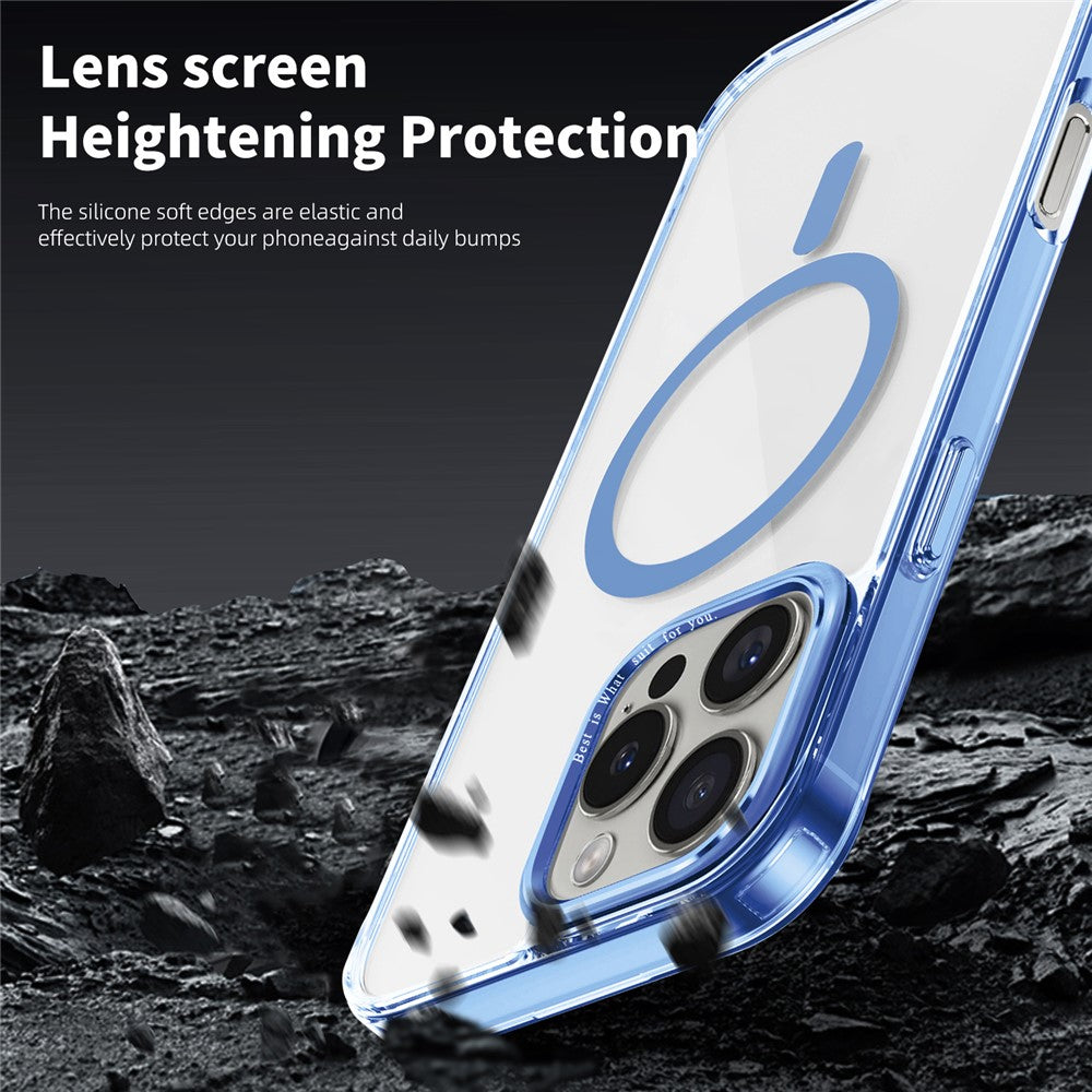For iPhone 16 Pro Max Case Compatible with MagSafe TPU+PC Transparent Phone Cover