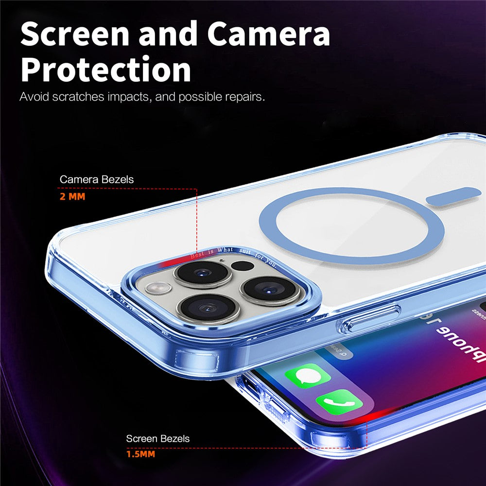 For iPhone 16 Pro Max Case Compatible with MagSafe TPU+PC Transparent Phone Cover