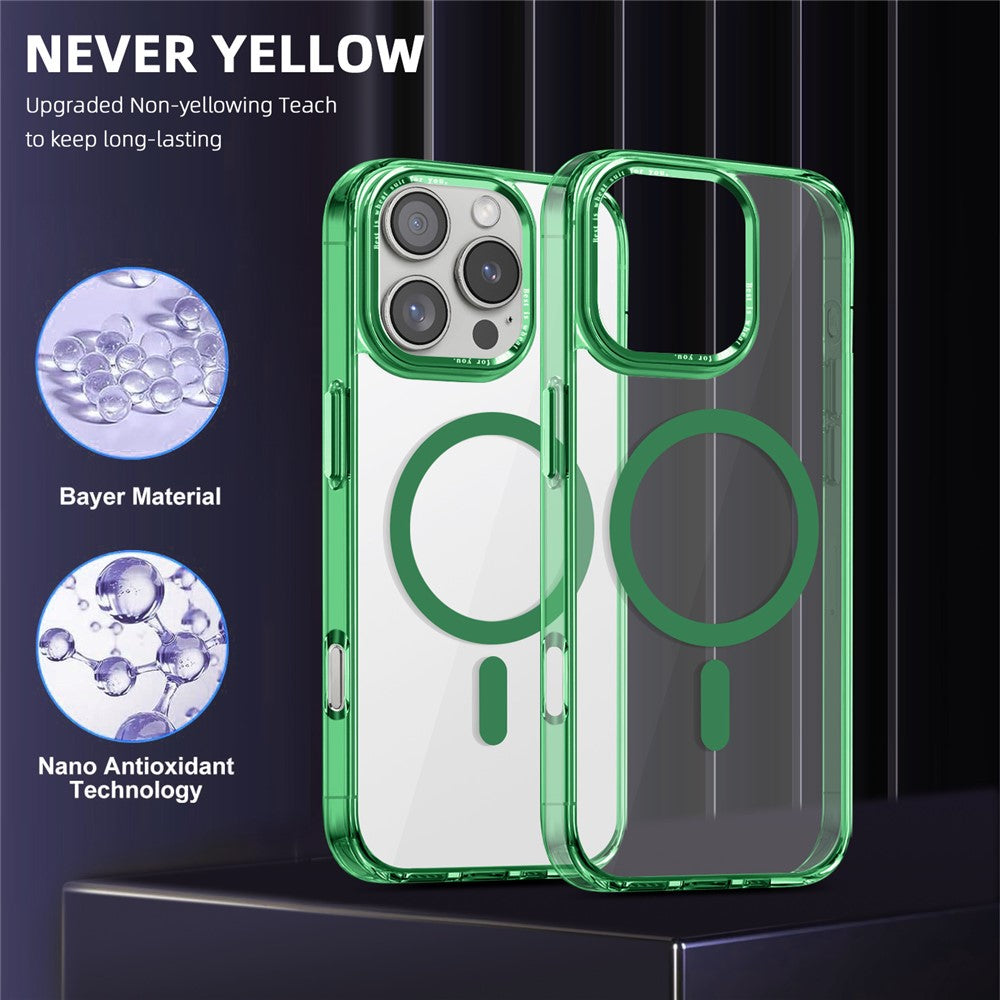 For iPhone 16 Pro Case Compatible with MagSafe TPU+PC Transparent Phone Cover