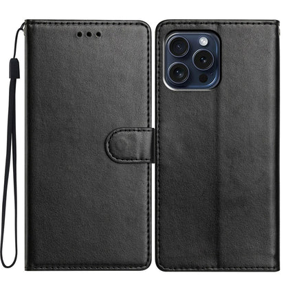 For iPhone 14 Pro Leather Phone Case Wallet Stand Cover with Handy Strap