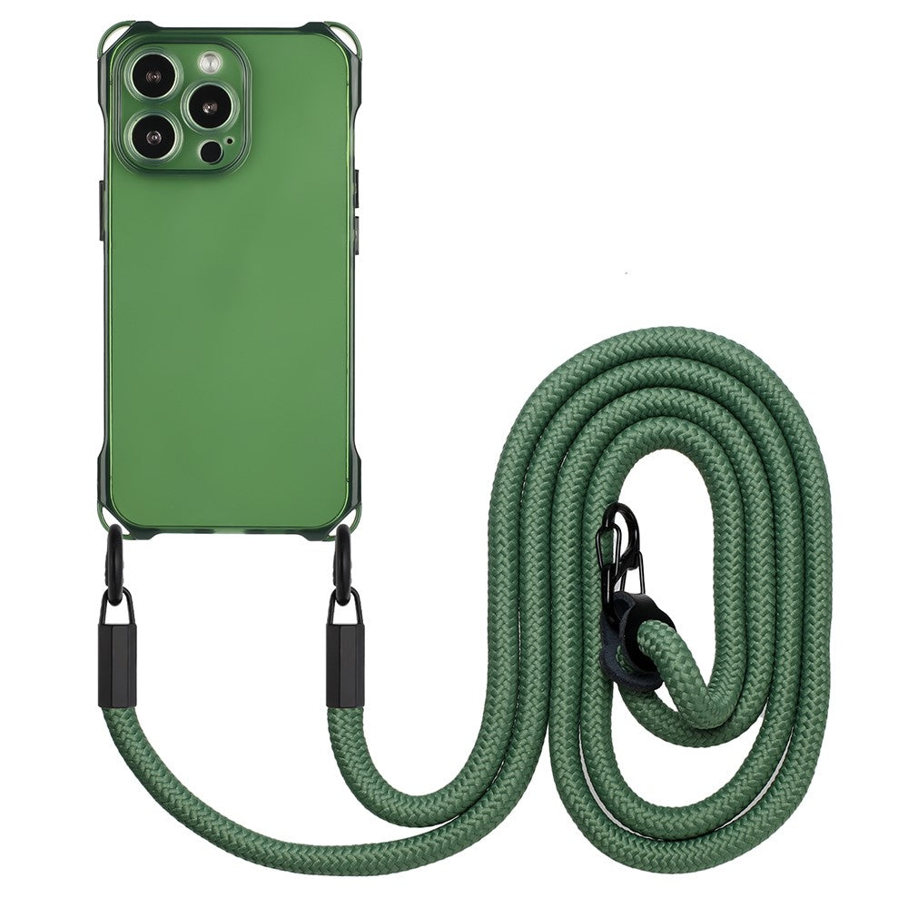 For iPhone 16 Pro Max TPU Case Four Corner Drop-Proof Back Cover with Long Strap